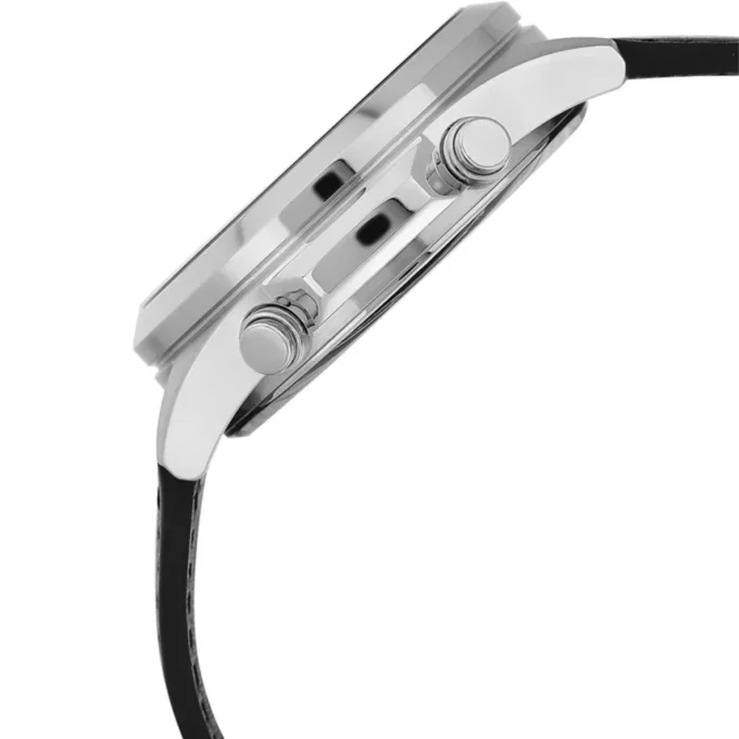 Montre Classique Homme - Casio EDIFICE - EFV-C120L-8ADF - Chronographe, Bracelet Cuir, Étanche 100m, Affichage Digital/Analogique - Noir Argent