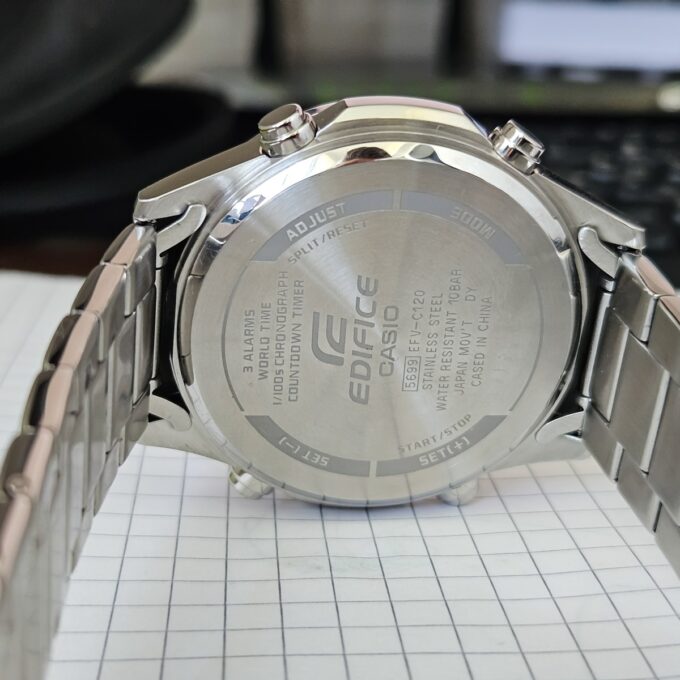 Montre Classique Homme - Casio Edifice EFV-C120D-3ADF - Acier Inoxydable, Bracelet Métal, Multifonction, Étanche, Cadran Vert