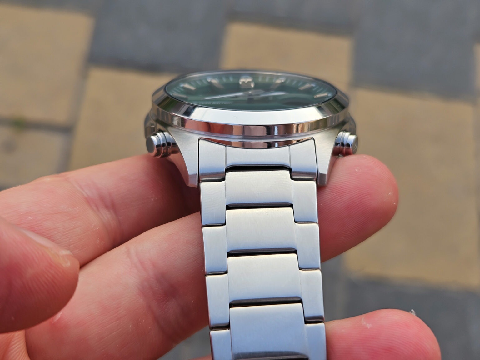 montre classique homme casio edifice efv c120d 3adf acier inoxydable, bracelet métal, multifonction, Étanche, cadran vert