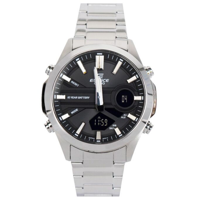 Montre Classique Homme - Casio Edifice - EFV-C120D-1ADF - Acier Inoxydable, Multifonction, Étanche, Bracelet Métal, Noir
