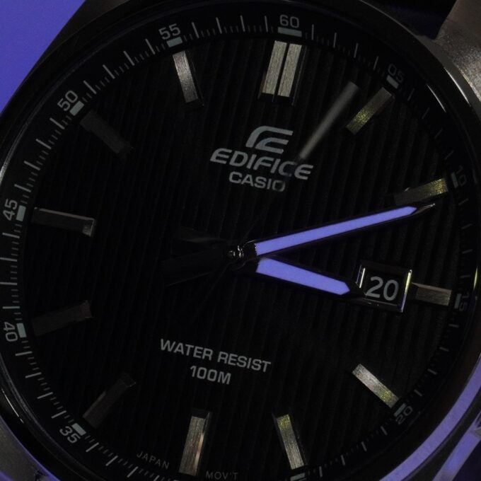 montre classique homme casio edifice efv 150l 1avudf bracelet cuir noir, quartz, Étanche, chronographe boutique aïwatch