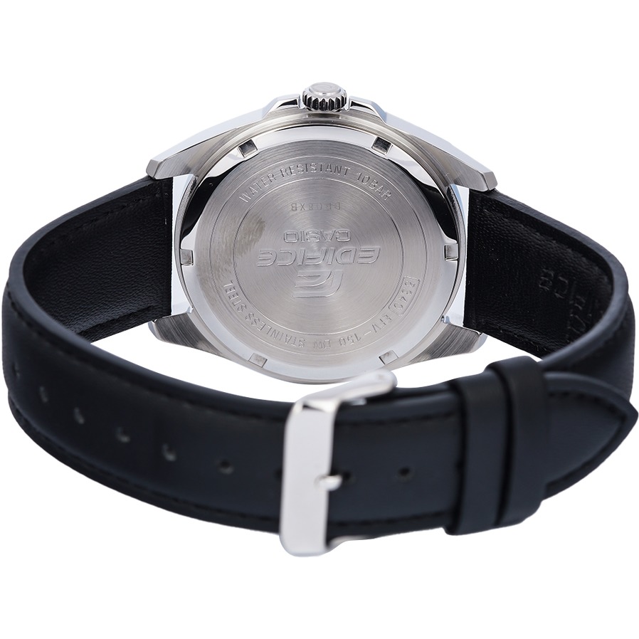 montre classique homme casio edifice efv 150l 1avudf bracelet cuir noir, quartz, Étanche, chronographe boutique aïwatch