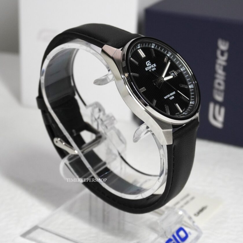 montre classique homme casio edifice efv 150l 1avudf bracelet cuir noir, quartz, Étanche, chronographe boutique aïwatch