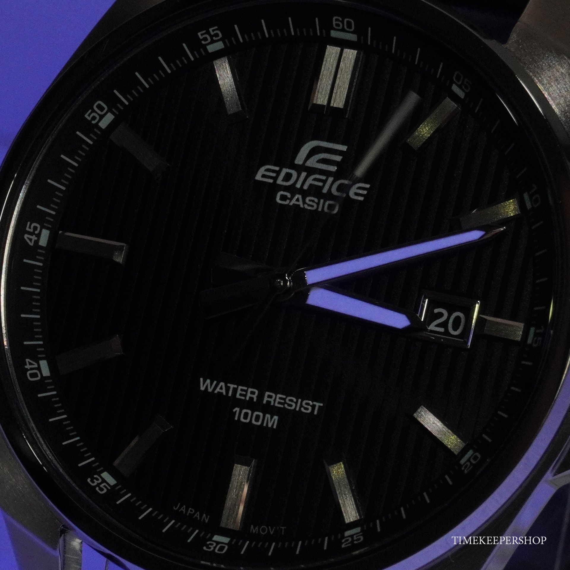 montre classique homme casio edifice efv 150l 1avudf bracelet cuir noir, quartz, Étanche, chronographe boutique aïwatch