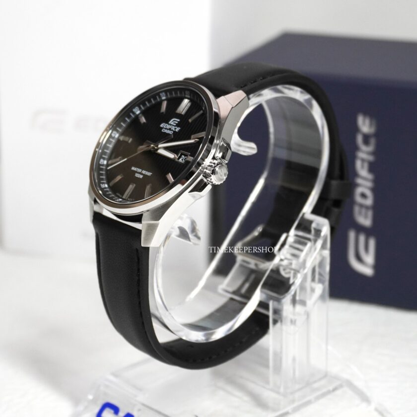montre classique homme casio edifice efv 150l 1avudf bracelet cuir noir, quartz, Étanche, chronographe boutique aïwatch