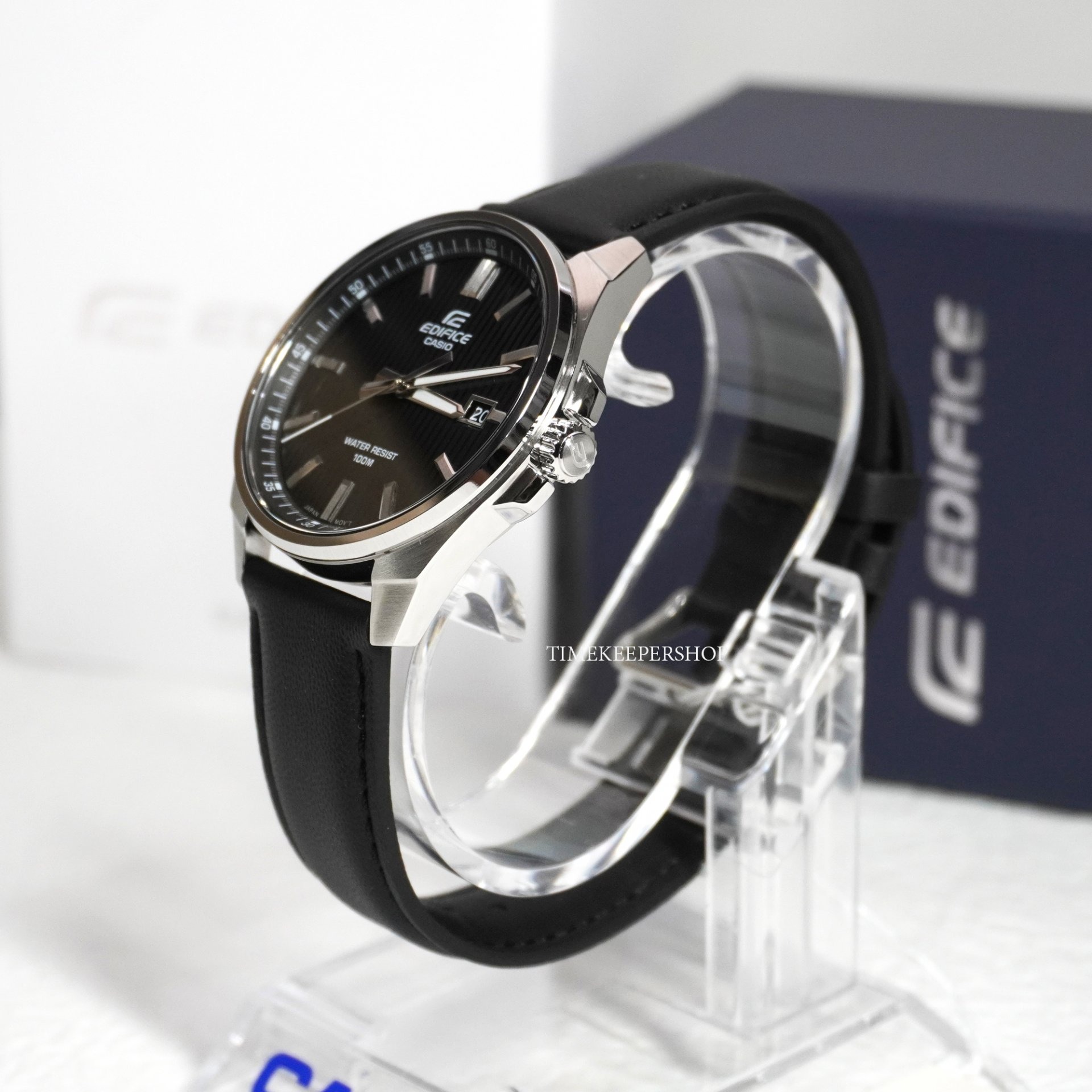 montre classique homme casio edifice efv 150l 1avudf bracelet cuir noir, quartz, Étanche, chronographe boutique aïwatch