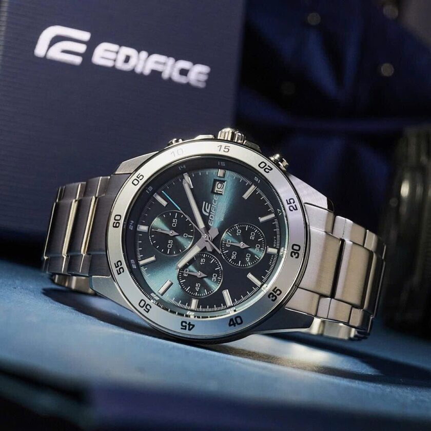 montre sport homme casio edifice analogique chronographe cadran bleu grisâtre efr 526d 2avudf