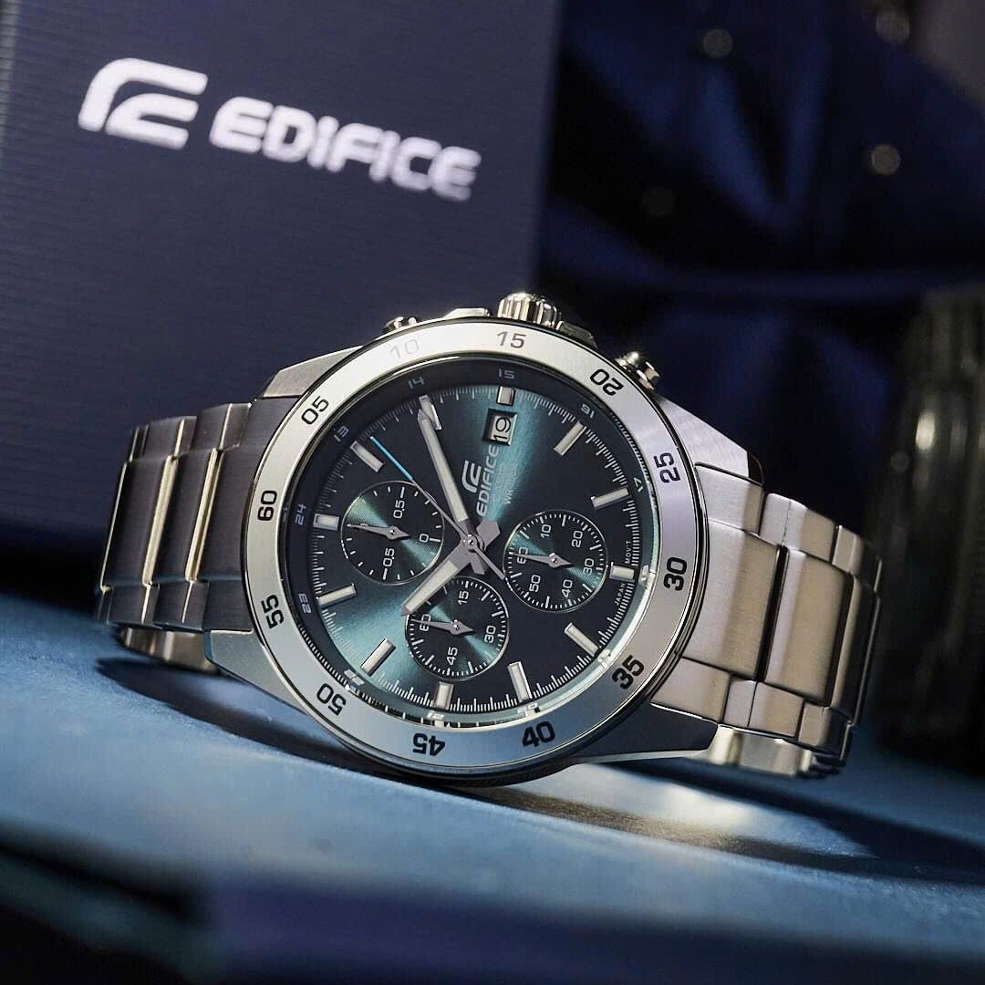 montre sport homme casio edifice analogique chronographe cadran bleu grisâtre efr 526d 2avudf