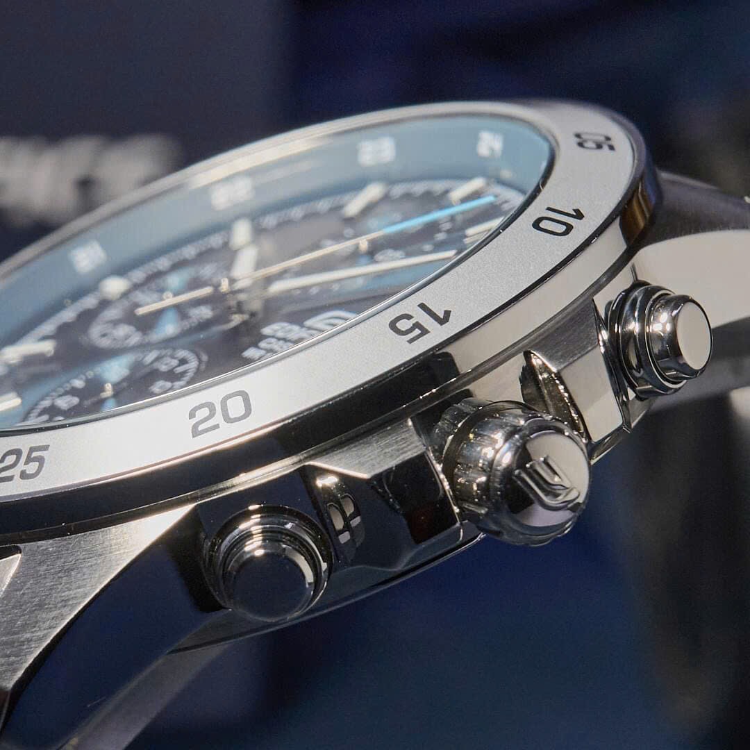 montre sport homme casio edifice analogique chronographe cadran bleu grisâtre efr 526d 2avudf