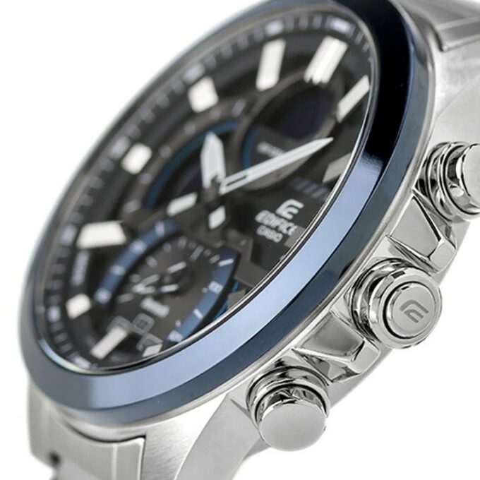 Montre Classique Homme Casio Edifice - ECB-30DB-1ADF – Acier Inoxydable, Bracelet Métal, Chronographe, Étanche, Design Élégant – Argenté – Référence ECB-30DB-1ADF