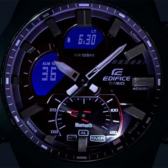 Montre Classique Homme Casio Edifice - ECB-30DB-1ADF – Acier Inoxydable, Bracelet Métal, Chronographe, Étanche, Design Élégant – Argenté – Référence ECB-30DB-1ADF