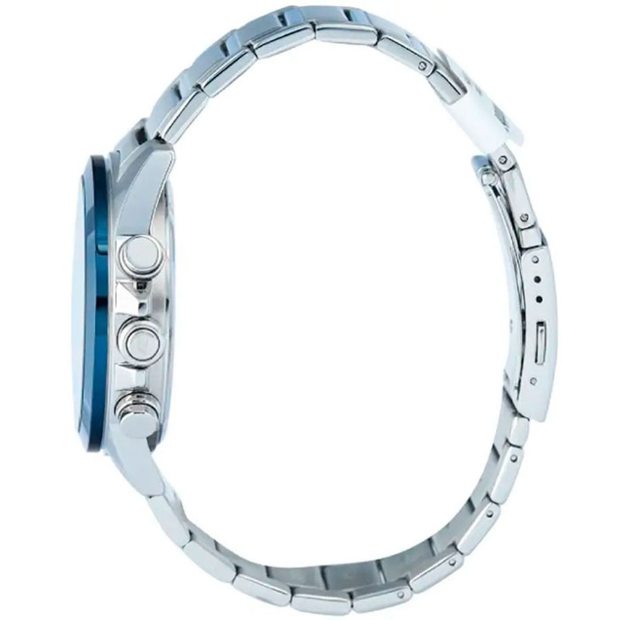 montre classique homme casio edifice ecb 30db 1adf – acier inoxydable, bracelet métal, chronographe, Étanche, design Élégant – argenté – référence ecb 30db 1adf