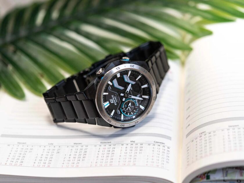 montre classique homme casio edifice ecb 2200dd 1adf – acier inoxydable, chronographe, Étanche, bracelet métal – argent – référence ecb 2200dd 1adf