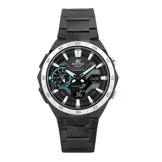 Montre Classique Homme - Casio EDIFICE - ECB-2200DD-1ADF – Acier Inoxydable, Chronographe, Étanche, Bracelet Métal – Argent – Référence ECB-2200DD-1ADF