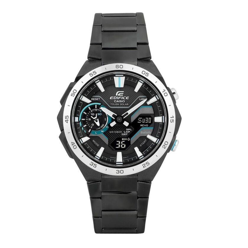 montre classique homme casio edifice ecb 2200dd 1adf – acier inoxydable, chronographe, Étanche, bracelet métal – argent – référence ecb 2200dd 1adf