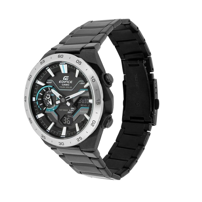 montre classique homme casio edifice ecb 2200dd 1adf – acier inoxydable, chronographe, Étanche, bracelet métal – argent – référence ecb 2200dd 1adf