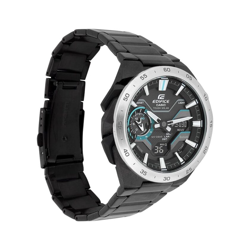 montre classique homme casio edifice ecb 2200dd 1adf – acier inoxydable, chronographe, Étanche, bracelet métal – argent – référence ecb 2200dd 1adf