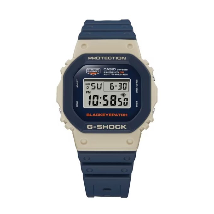 Montre Classique Homme - Casio G-Shock DW-5610BEP-2DR - Résistante aux chocs, Étanche 200m, Bracelet Résine, Bleu - Boutique Aïwatch