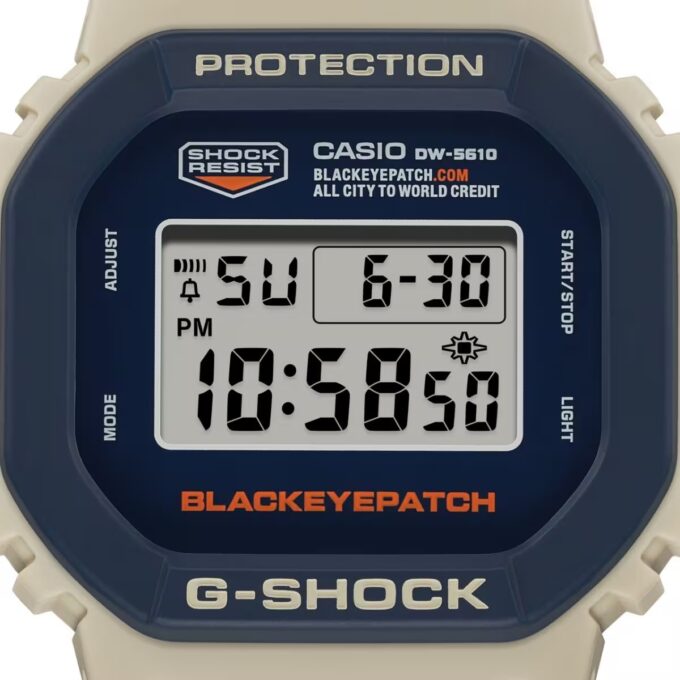 Montre Classique Homme - Casio G-Shock DW-5610BEP-2DR - Résistante aux chocs, Étanche 200m, Bracelet Résine, Bleu - Boutique Aïwatch