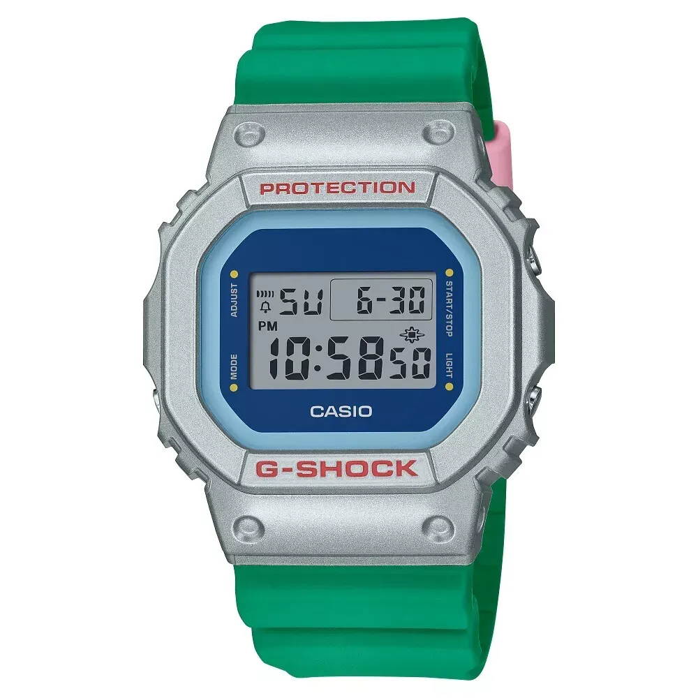 montre classique homme casio g shock dw 5600eu 8a3dr – digital, résistante aux chocs, Étanche 200m, bracelet résine – gris – référence dw 5600eu 8a3dr