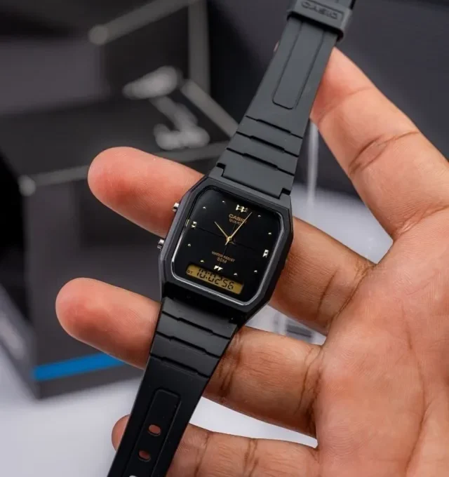 Montre Classique Homme Casio AW-48HE-1AVDF - Double Affichage Analogique et Digital, Résistante à l’Eau, Bracelet Résine, Noir - Référence AW-48HE-1AVDF