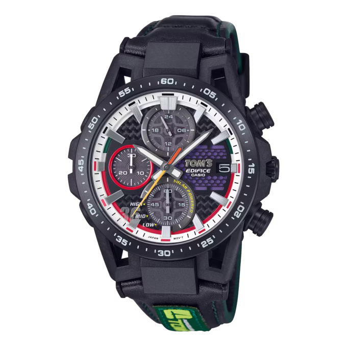 casio edifice x montre tom's toyota efs s641tms 1adr motorsports en édition limitée cuir véritable solaire