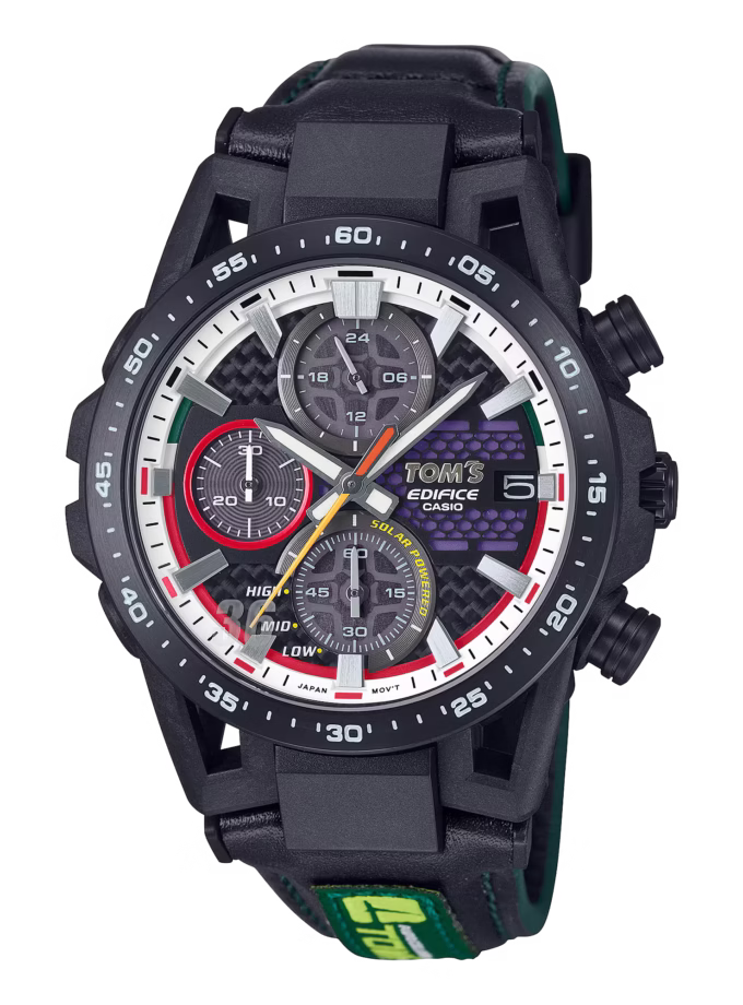 casio edifice x montre tom's toyota efs s641tms 1adr motorsports en édition limitée cuir véritable solaire