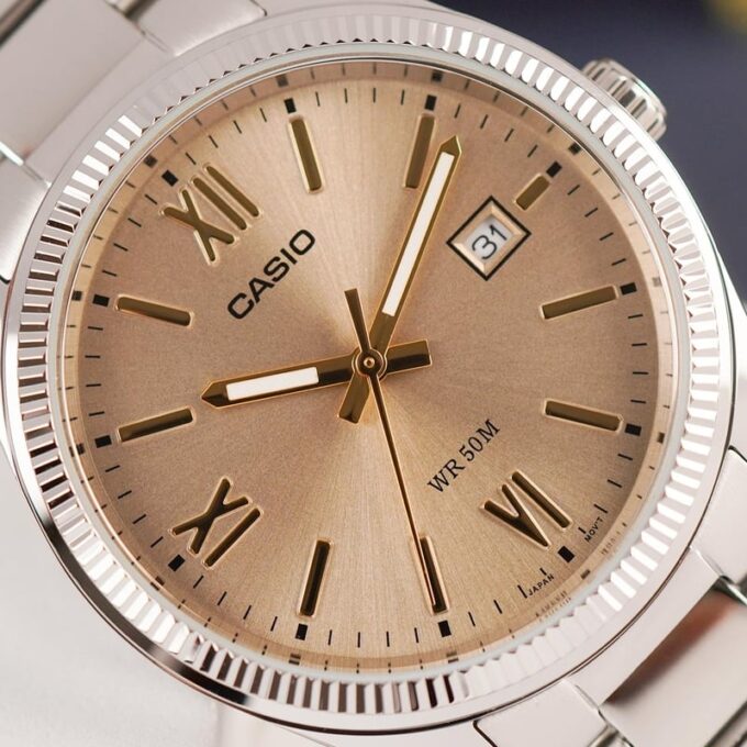 Montre Classique Homme Casio MTP-1302DD-9AVDF – Acier Inoxydable, Bracelet Métal, Cadran Doré, Étanche – Boutique Aïwatch