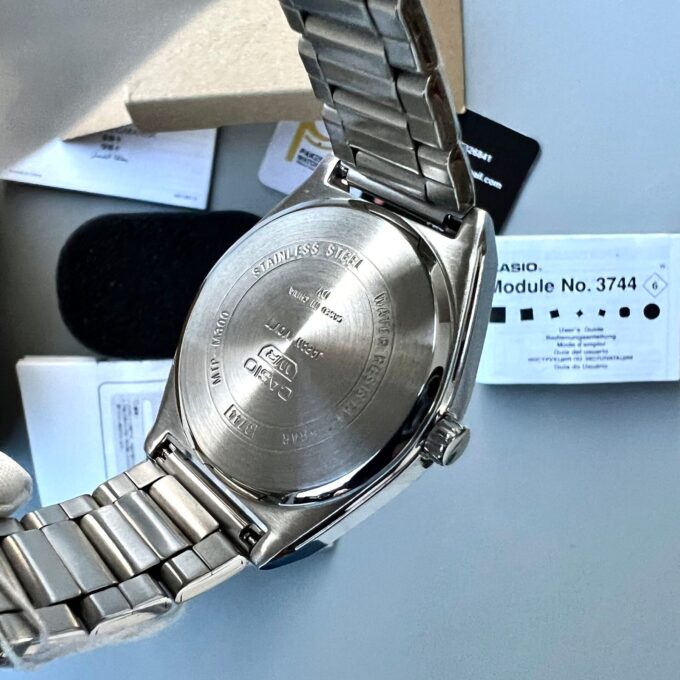 Montre Homme - Casio - Classique - Phase de Lune, Affichage Analogique, Date et Jour - Acier Inoxydable - Cadran Noir - MTP-M300D-1AVDF