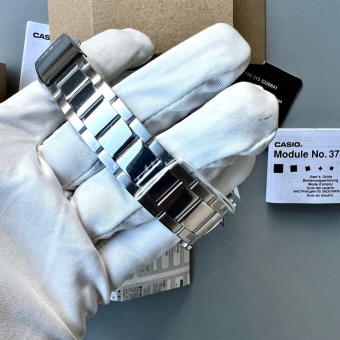 Montre Homme - Casio - Classique - Phase de Lune, Affichage Analogique, Date et Jour - Acier Inoxydable - Cadran Noir - MTP-M300D-1AVDF