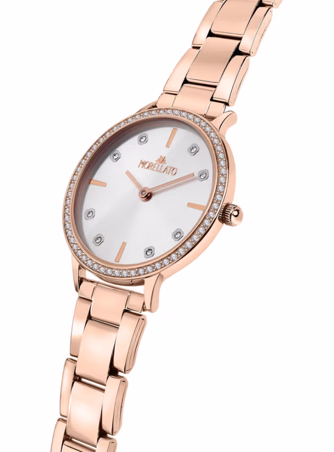 montre femme morellato ninfa acier pvd or rose, boîtier rond 32 mm, Élégance et style référence r0153161509
