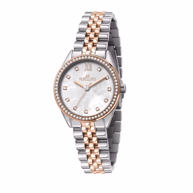 Montre Femme - Morellato Magia - Quartz, Boîtier 32mm, Or Rose, Verre Minéral, Bracelet Métal Bicolore - Réf. R0153165529