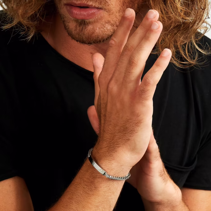 Bracelet Bijoux - SECTOR - Luxe, Élégance, Design Unique, Haute Qualité - Métal Précieux - Argenté - Référence SZS105