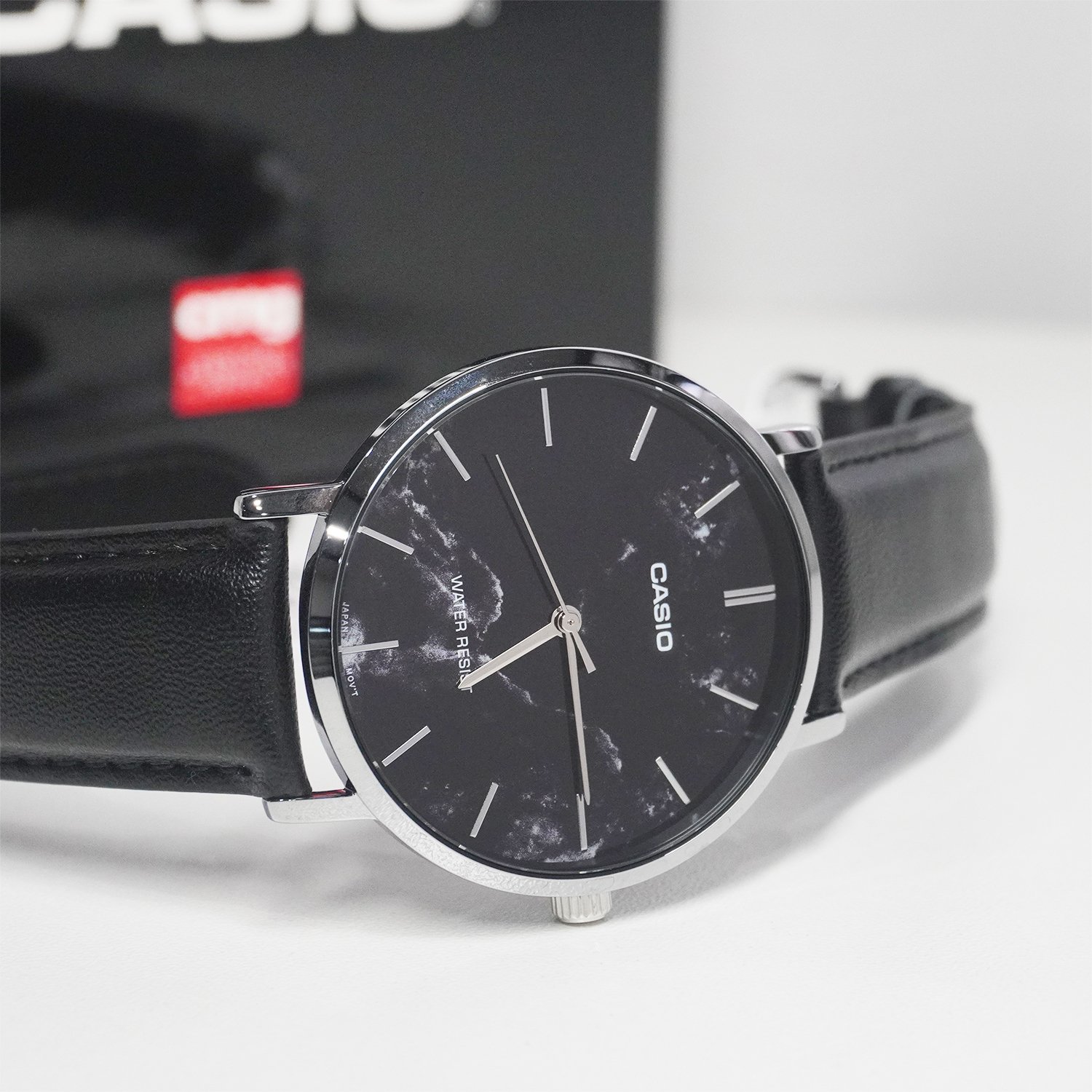 casio enticer hommes analogique cadran bracelet en cuir mtp vt01lm 1audf noir