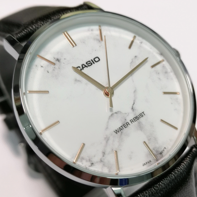 montre analogique casio homme mtp vt01lm 7a bracelet en cuir et résistance à l'eau verre minéral design sophistiqué