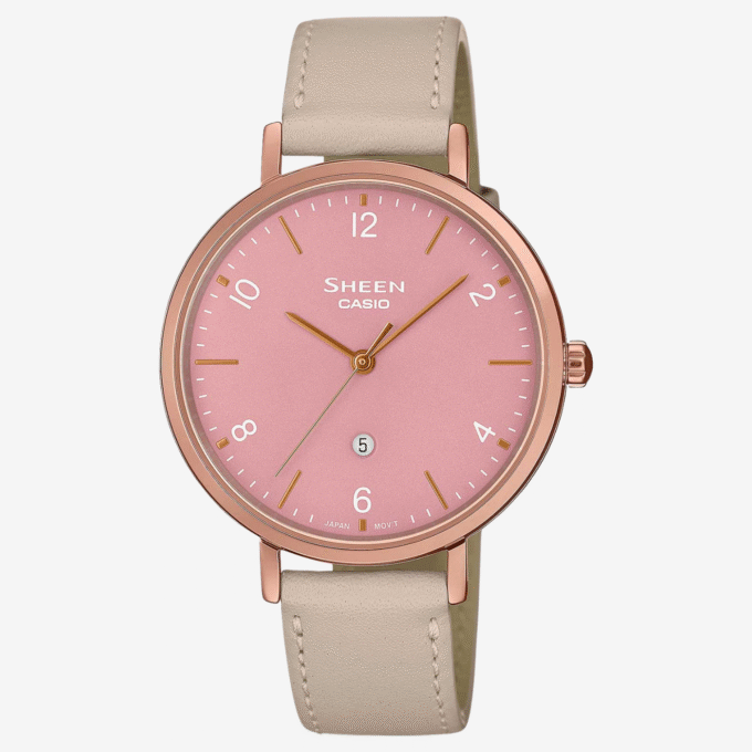 Montre CASIO - Femme - Couleur du boîtier Rose - Analogique - Verre saphir - SHE-4562PGL-4AUDF - Verre Saphir