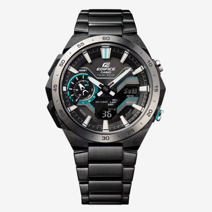 Montre Classique Homme - Casio EDIFICE - ECB-2200DD-1ADF – Acier Inoxydable, Chronographe, Étanche, Bracelet Métal – Argent – Référence ECB-2200DD-1ADF