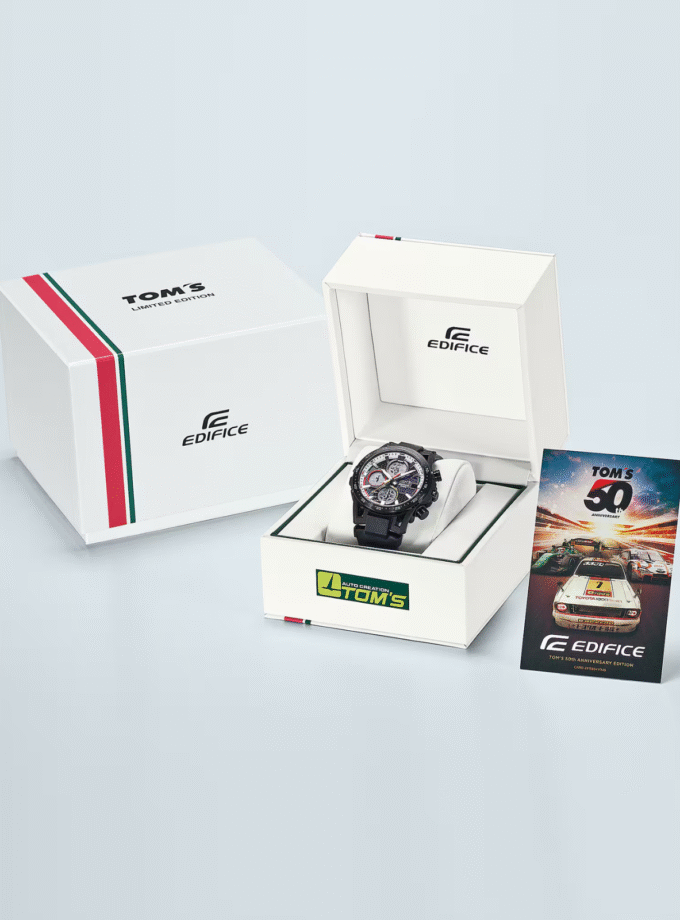 Casio Edifice x Montre Tom's Toyota EFS-S641TMS-1ADR - Motorsports en édition limitée - Cuir véritable - Solaire