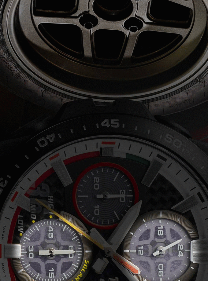 Casio Edifice x Montre Tom's Toyota EFS-S641TMS-1ADR - Motorsports en édition limitée - Cuir véritable - Solaire