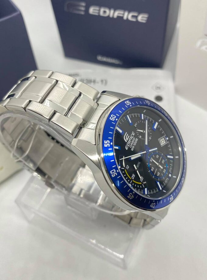 montre casio efv 540d 1a2vudf homme chronographe, design classique, bracelet acier inoxydable argenté/blue référence efv 540d 1a2vudf