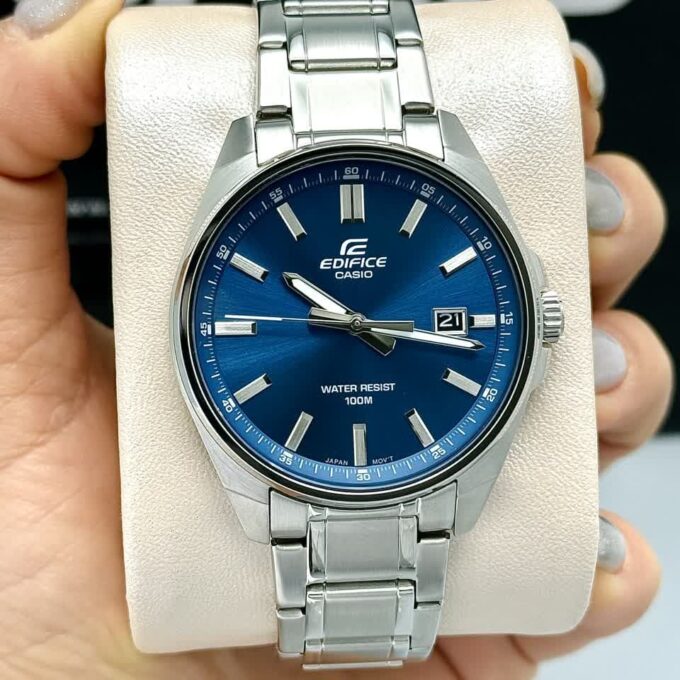 montre classique casio edifice homme design Élégant, résistance à leau, bracelet acier inoxydable, mouvement quartz métal argenté efv 150d 2avudf