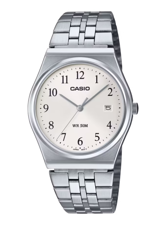 montre homme casio mtp b145d 7bvdf bracelet acier argent gris