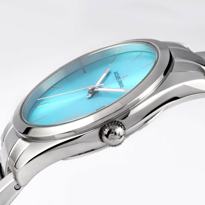 Montre Classique Femme - Jacques Lemans - Derby 34mm acier 316L argent céleste, date, cadran rond – Blue - 1-1878C