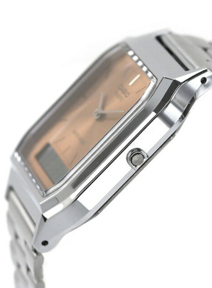 Montre Casio AQ-230A-4AMQYDF - Homme - Double affichage analogique et digital, Alarme, Chronomètre, Bracelet acier inoxydable - Couleur argentée - Référence AQ-230A-4AMQYDF