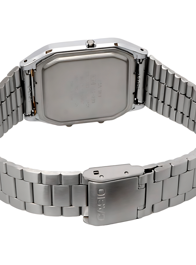 Montre Casio Homme Vintage AQ-230A-3AMQYDF - Double Affichage Analogique et Digital, Bracelet Acier Inoxydable, Étanche, Vert - Référence AQ-230A-3AMQYDF