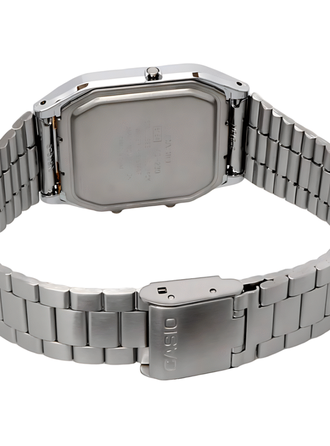 Montre Casio Homme Vintage AQ-230A-3AMQYDF - Double Affichage Analogique et Digital, Bracelet Acier Inoxydable, Étanche, Vert - Référence AQ-230A-3AMQYDF