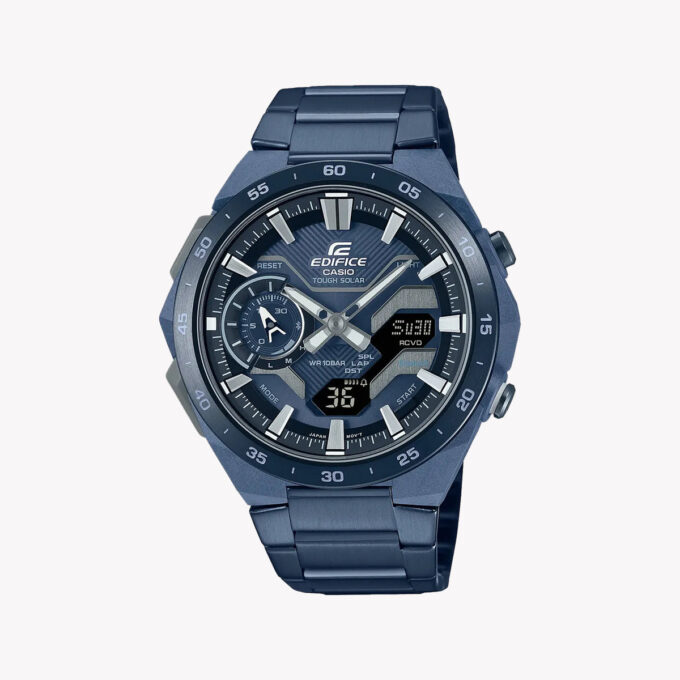montre casio edifice homme chronographe bluetooth acier inoxydable bleu Étanche référence ecb 2200cb 2adf