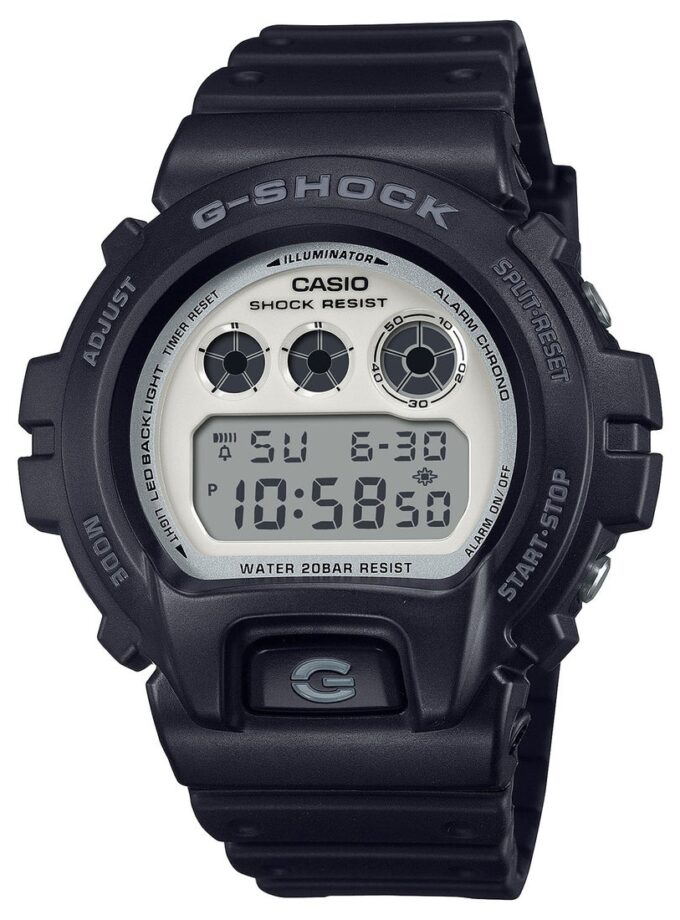 montre casio g shock homme dw 6900wd 1dr – résistante aux chocs, Étanche 200m, chronomètre, alarme – résine – noir – référence dw 6900wd 1dr