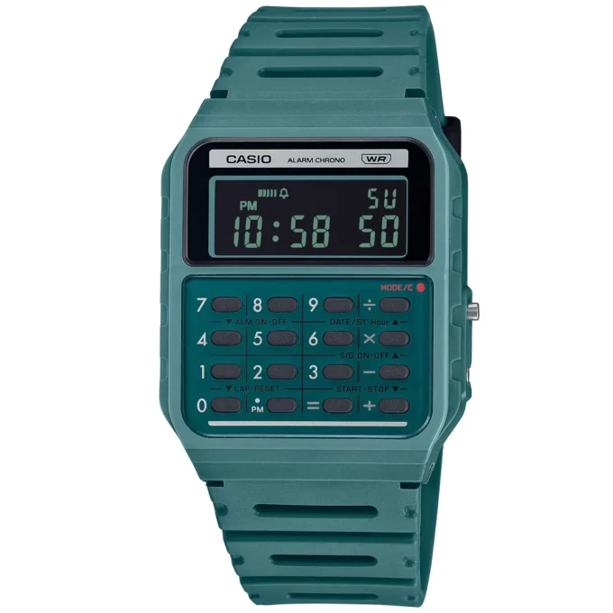 Montre Casio Vintage Homme Digital Multifonction, Résistante à leau, Bracelet Silicone, Affichage LED, Référence CA-53WB-3BDF