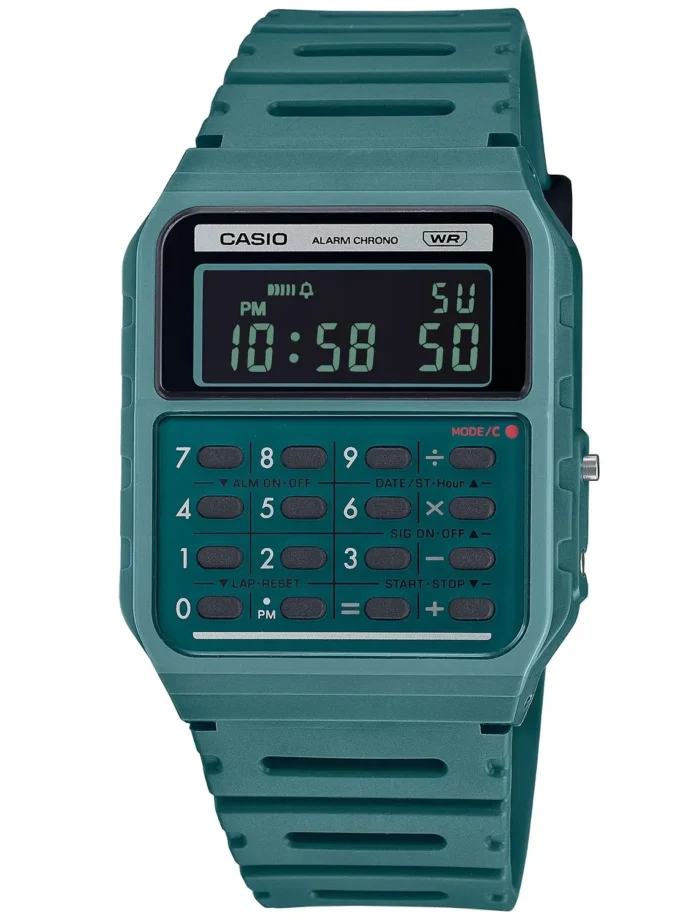 Montre Casio Vintage Homme Digital Multifonction, Résistante à leau, Bracelet Silicone, Affichage LED, Référence CA-53WB-3BDF